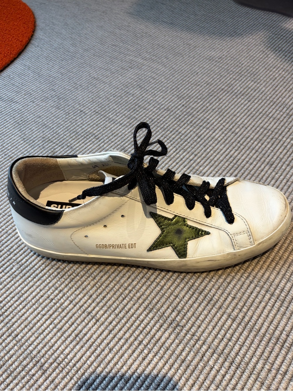 Golden Goose White Leather Low-Top Sneakers with Black Accents